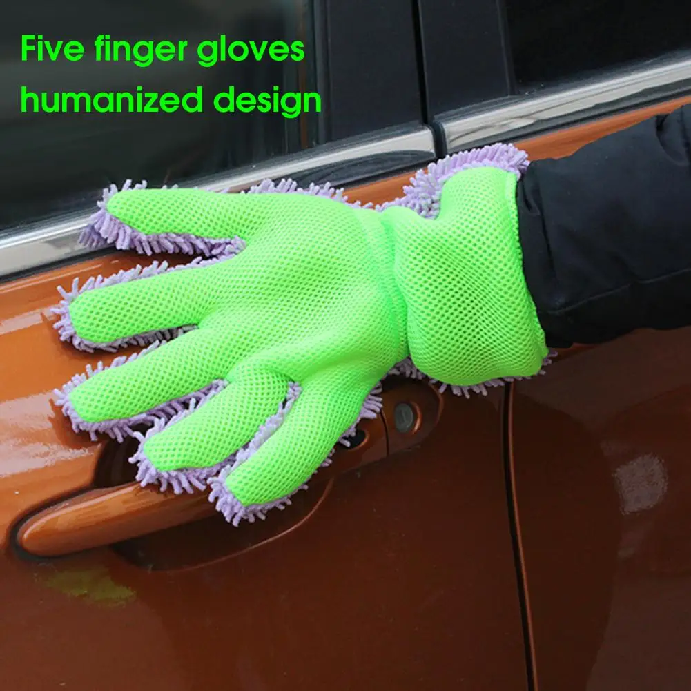 Car Dusting Glove Double-sided Efficient Stain Removal Car Interior Exterior Cleaning Gloves Washing Glove for SUV