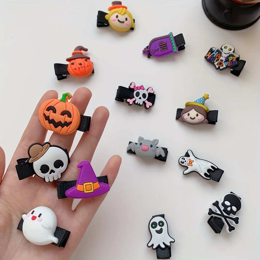 14 Pieces of Cute Little Halloween Hairpins for Girls with Side Clips That Won&rsquo;T Hurt Your Hair