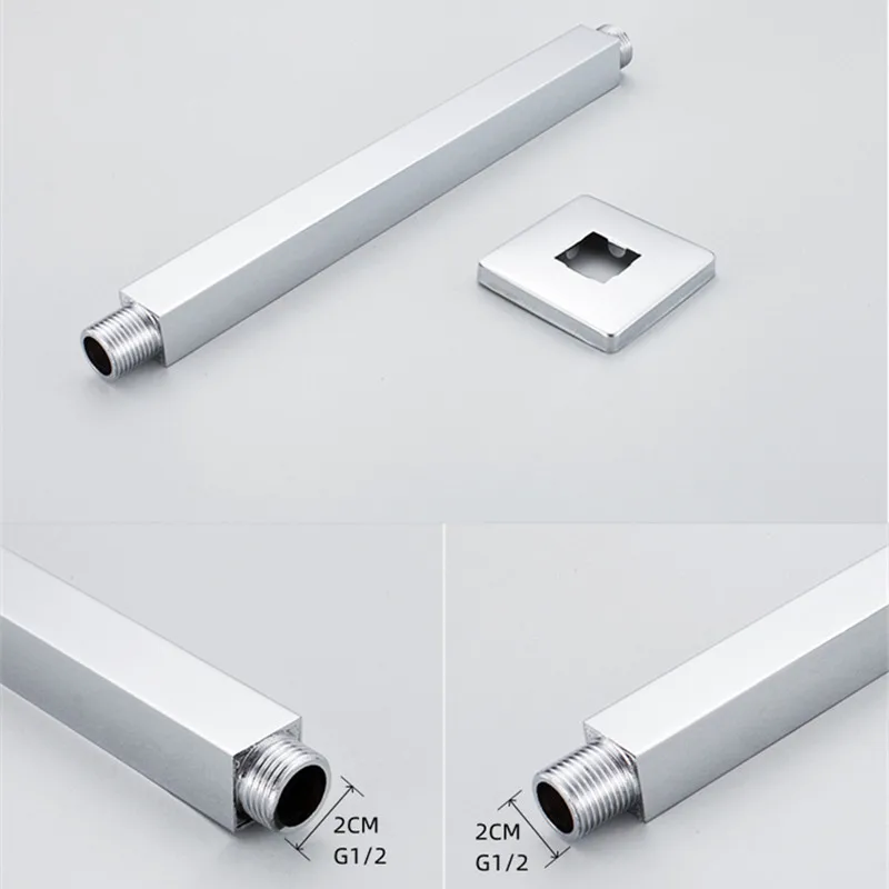 Tubo Di Prolunga Per Soffione Doccia - 2 Pezzi In Acciaio Inox, Filettatura G1/2", 6 Cm