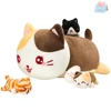 4pcs Cute Cat Family Throw Pillows 3 kittens Dolls Set Plush Toy Animals Pillows for Girl Kids Interactive Children's Plush Doll 3