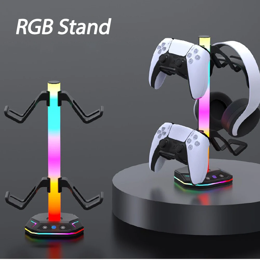 RGB Controller Stand For PS5/XBOX ,9 Light Modes Headphone Holder