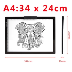 Wireless Battery-Powered Rechargeable Light Pad for ArtistsTracing and X-ray (A4)