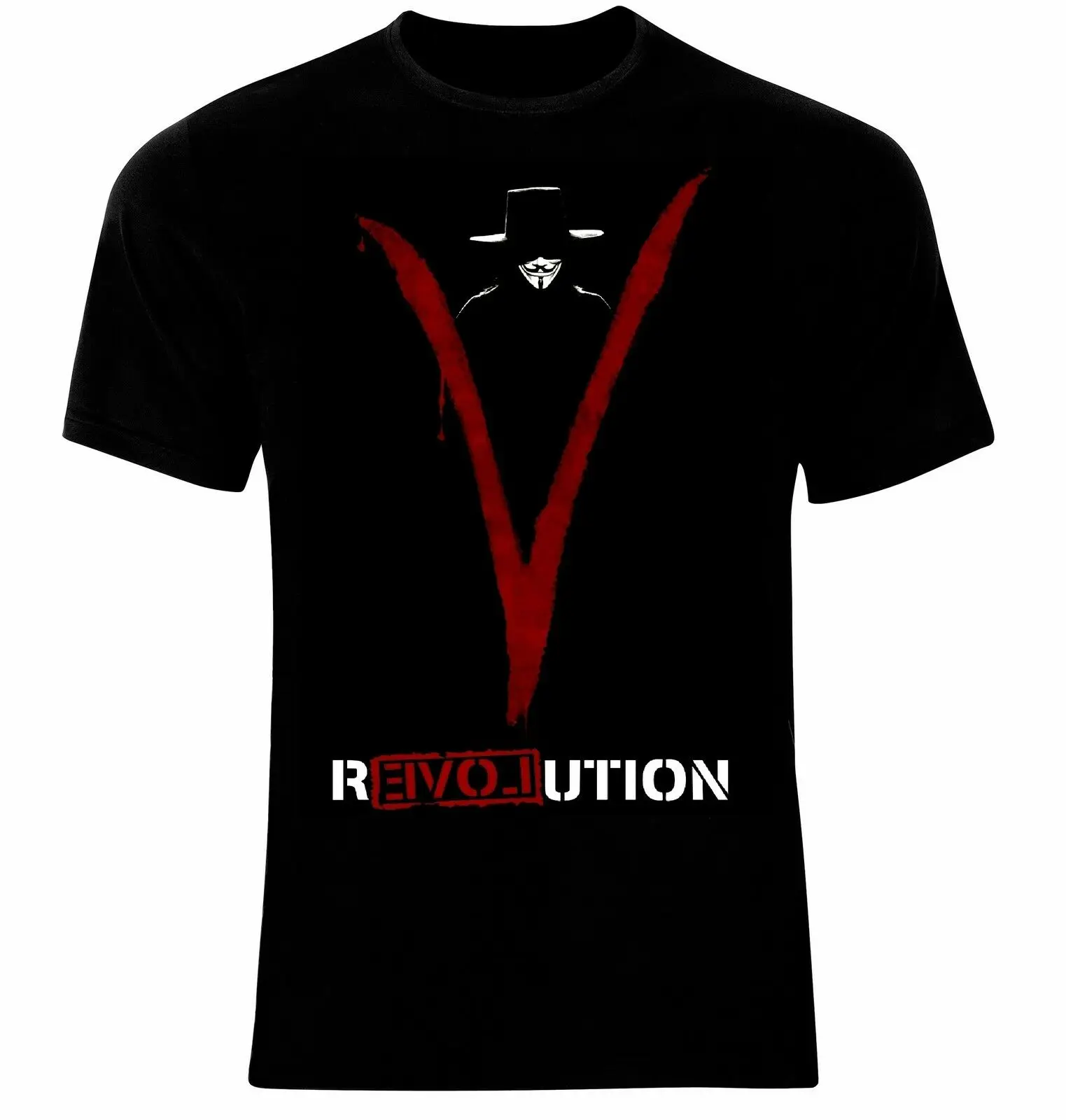 Anonymous V for Vendetta Revolution T-Shirt. Summer Cotton Short Sleeve O-Neck Mens T Shirt New S-3XL 3