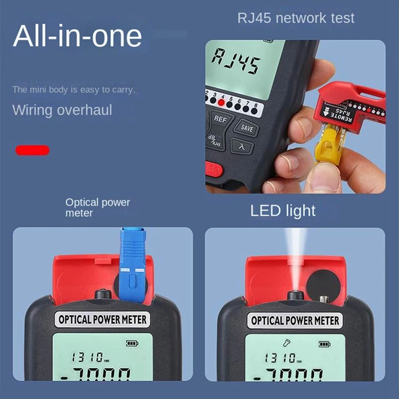 Tester Fibra Ottica ALLGRIIT Con OPM, VFL E RJ45 - Misuratore Potenza Ottico Portatile Per Diagnosi Reti