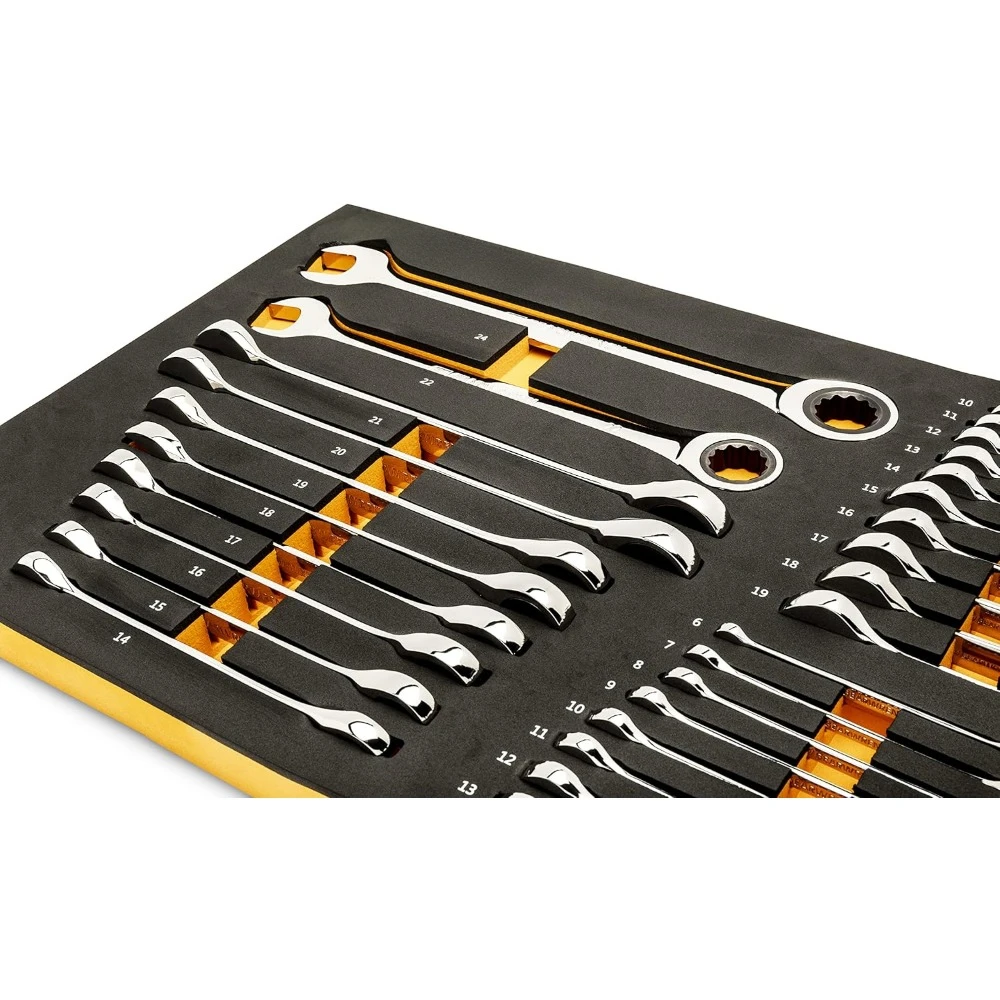 83 Piece Mechanics Tool Set with EVA Foam Tray  1/4'', 3/8", 1/2" Drives  90-Tooth  SAE & Metric  86529 garage storage 4
