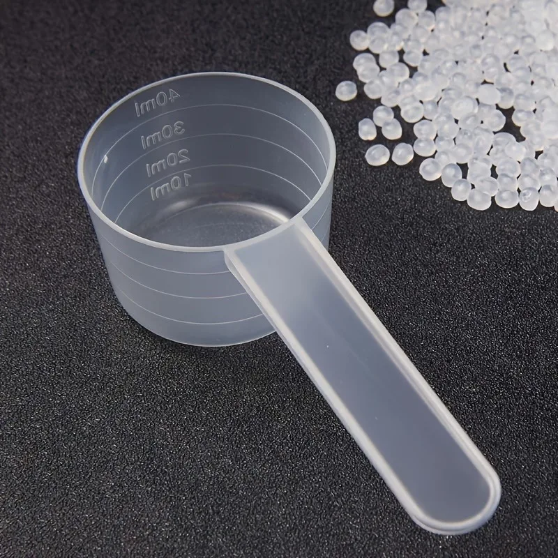 Plastic Measuring Cup with Handle and Scale - 4pcs,Durable Liquid Measuring Scoop for Laundry Powder,Gel Face Mask,40ml Capacity