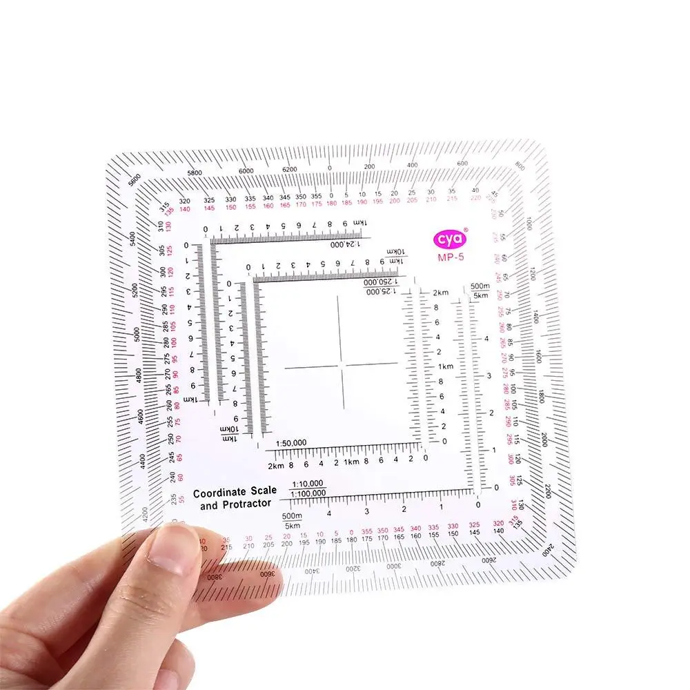 Land Navigation Protractor Coordinate Scale Protractor Map Topographical digital protractor for Technical