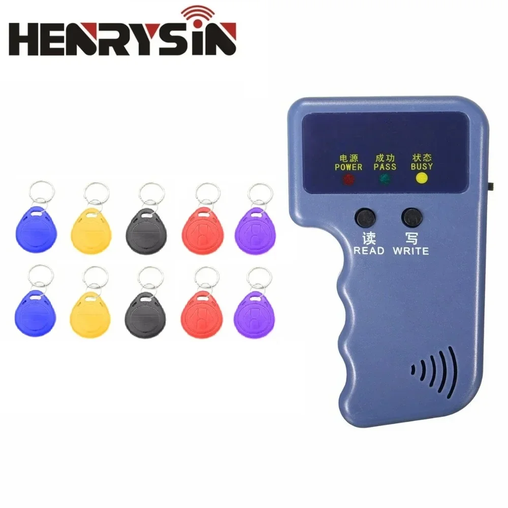 Handheld 125KHz EM4100 RFID Copier Writer Duplicator Programmer Reader + EM4305 T5577 Rewritable ID Keyfobs Tags Card rfid card reader,rfid chip reader