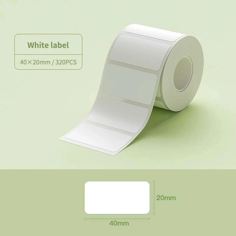 Thermal Portable Printer with Waterproof Sticker Paper Rolls - White and Transparent Labels