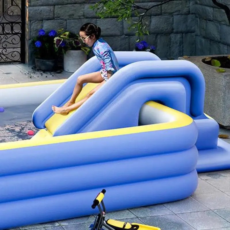 Inflatable Water Slide Wider Steps Swimming Pool Supplies Kids Children Bouncer Castle Summer Amusement Water Play Toys