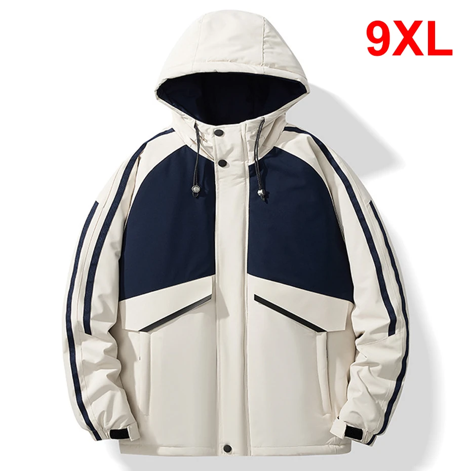 Winter Fleece Jacket Men Warm Thick Windbreak Fleece Coat Plus Size 9XL Fashion Casual Hooded Jackets Big Size 9XL