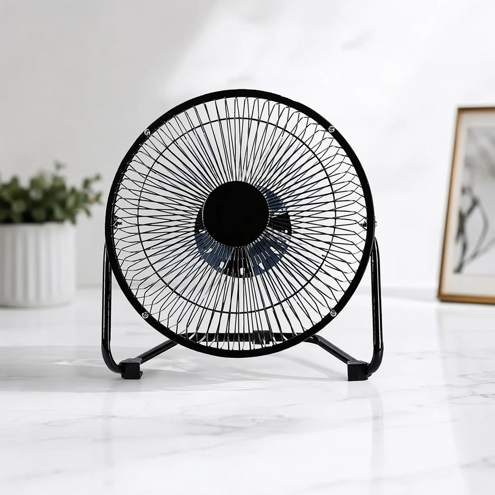 Adjustable 3-Speed Quiet Portable Metal Desk Fan with Tiltable Head and Strong Wind