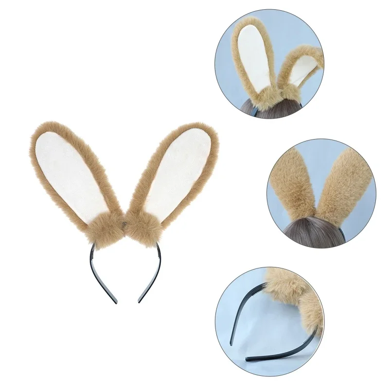 Lustige aufrechte oder hängende Ohren-Plüsch-Hasenohren-Haarreifen für Damen und Mädchen, Stirnband, Cosplay-Kostüm-Zubehör, Party-Kopfbedeckung für Weihnachten – Detail 2