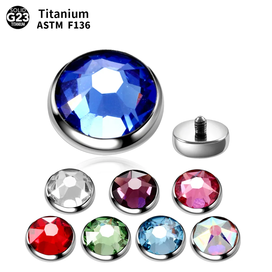 

1PC G23 Titanium Dermal Bijoux De Corp Piercings Fashion CZ Crystal Skin Diver Microdermal Anchor Top Body Jewelry For Women