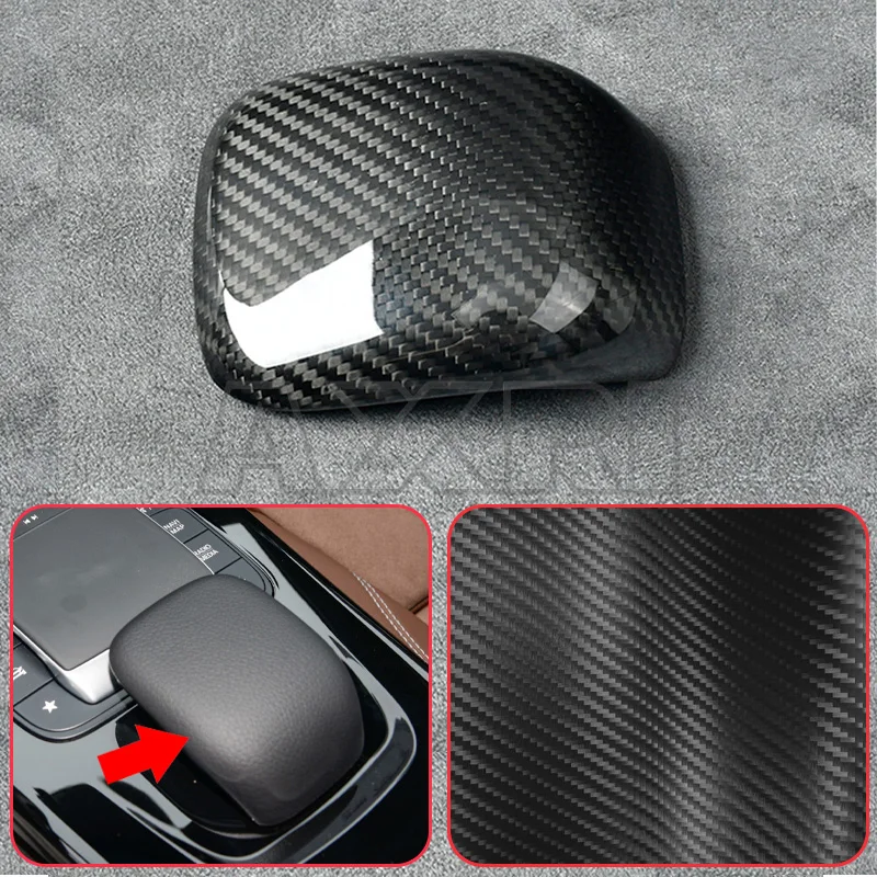 

Real Carbon Fiber Gear Knob Head Sticker Cover Trim For Mercedes Benz CLA Class C118 CLA180 CLA200 A35 A45 2020+