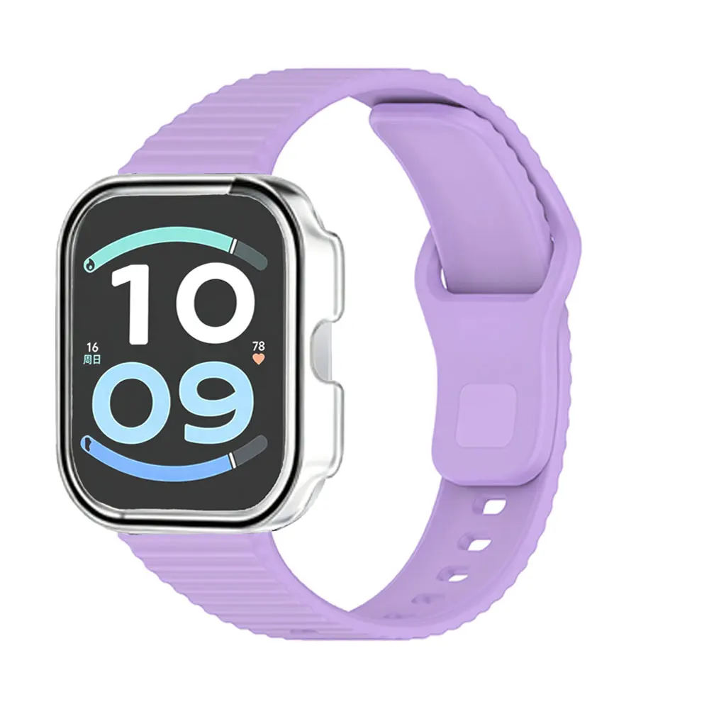 Clear Tempered Glass Case and Silicone Strap with Protector Cover