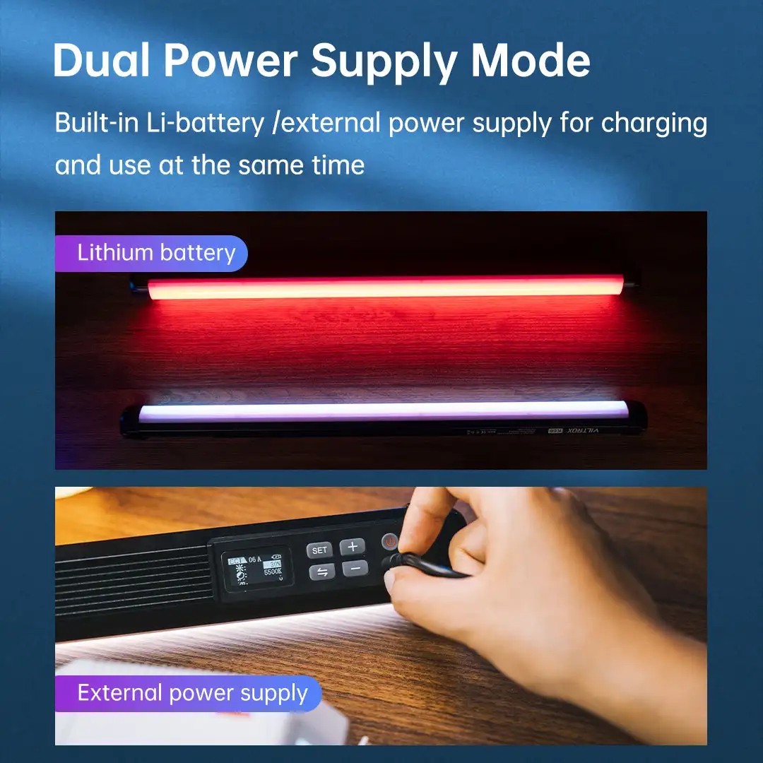 K60 RGB LED Stick Light 20W Handheld Tube Wand Stick 2500K-8500K Photography Lig