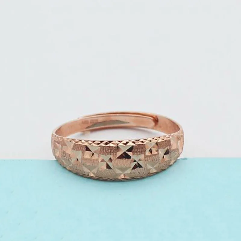 

585 Purple Gold Plated 14K Rose Gold Classic Shiny Ring Rings for Women Adjustable Opening Charm Light Luxury Party Jewelry