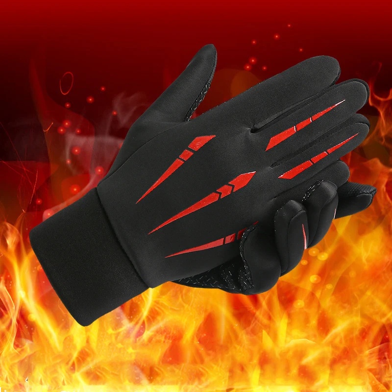 Warm Cycling Gloves for Men Autumn Winter Fishing Non-slip Motorcycle Waterproof Touch Screen Wear Resistant Driving Gloves 2