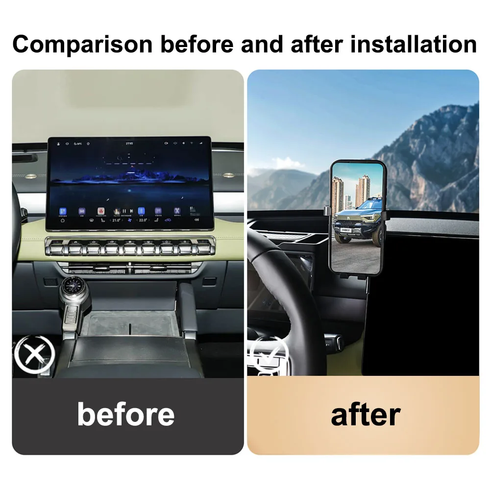 Dongfeng MHERO II M-Hero M817 2025 2026용 중앙 제어 화면 전화 홀더 내부 용품 간편한 설치