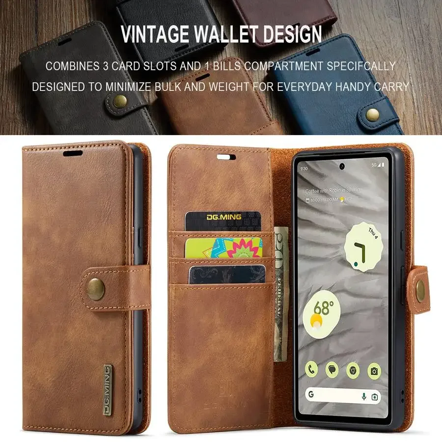 For Google Pixel 8 7 6 Pro 7A 6A Case Colorful Luxury Leather Skin-Friendly With Wallet Card Pocket Shockproof Protection Cover