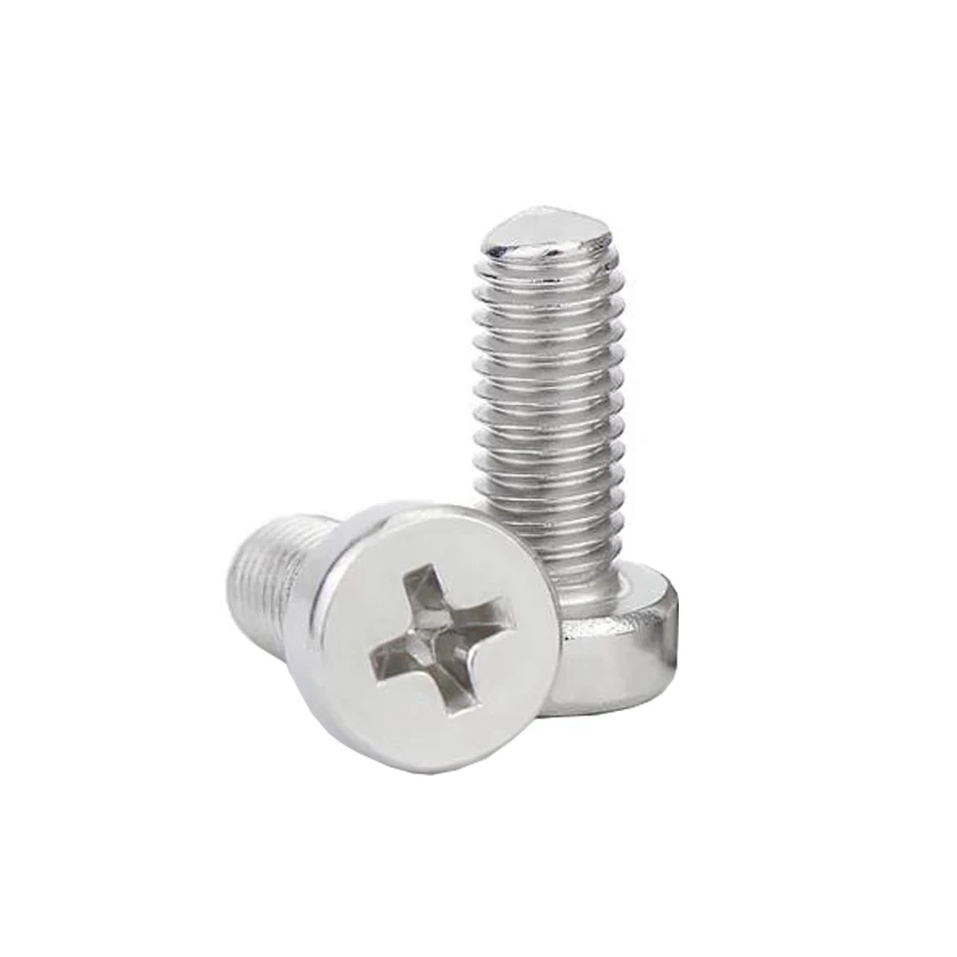 

M2.5 M3 M4 M5 3-25mm Length GB822 304 Stainless Steel Phillips Cross Thread Low Thin Recessed Cup Round Head Screw Bolt