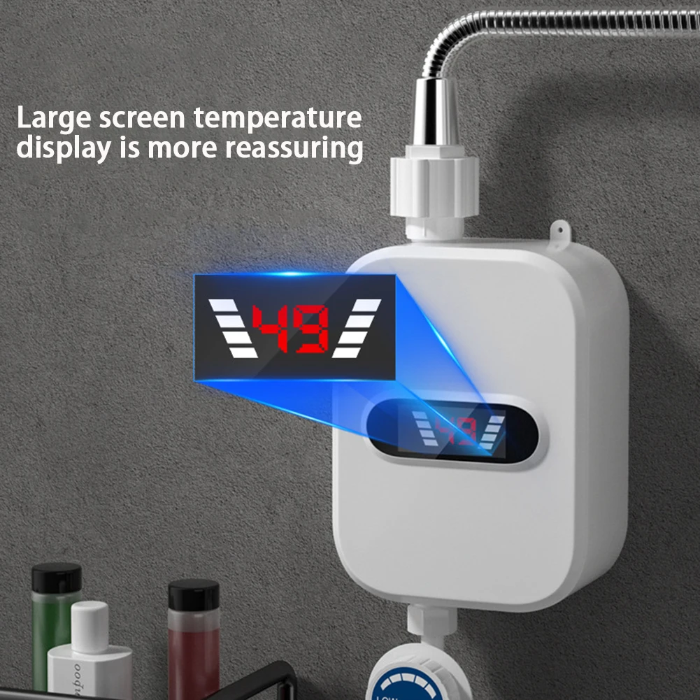 3500W 220V Travel Tankless Water Heater with Shower Head Portable Rain Shower Head Outdoor Water Heaters for Camping Bathroom 5