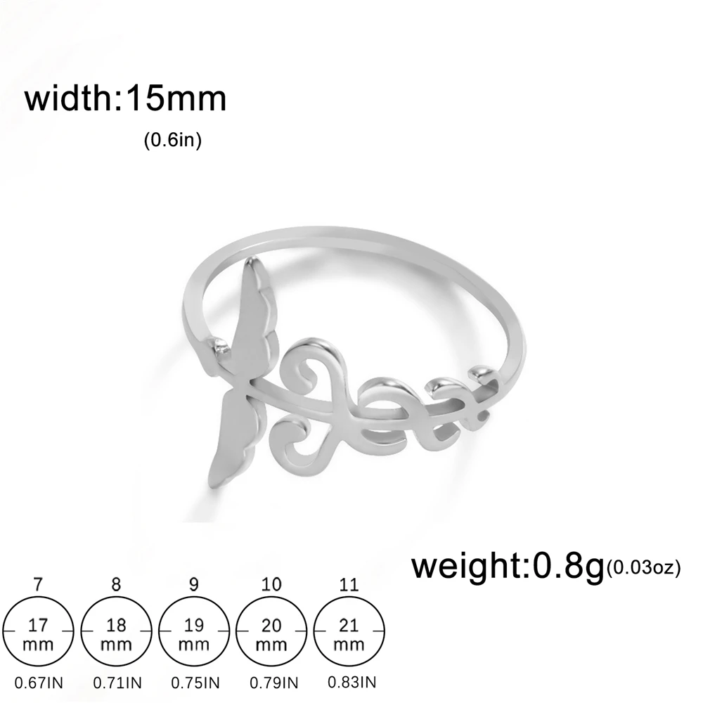 Cooltime Caduceus Ring für Männer Doppels ch langen Engels flügel Zepter Edelstahl Ring für Frauen alten griechischen Reichtum Schmuck – Detail 8