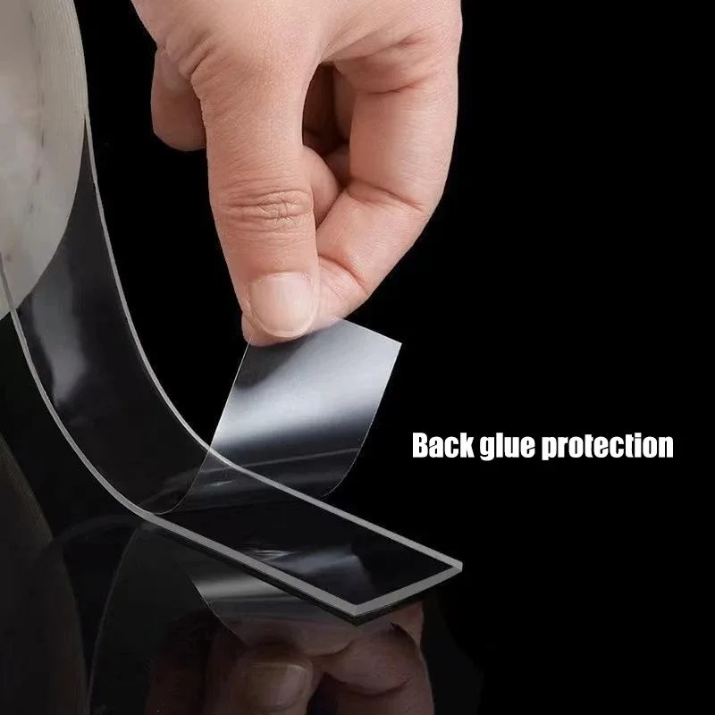 Durable Transparent Double-Sided Nano Tape - Waterproof, Reusable, Heat Resistant (Multiple Lengths Available)