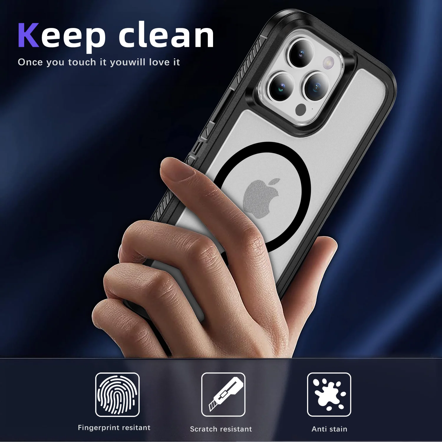 Dual-Layer Matte Magnetic Shockproof Armor Case with Magsafe Protection