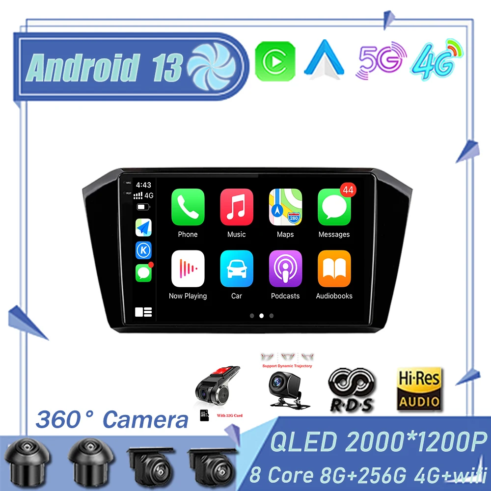 

Android 13 Car Radio Multimedia Video Player Navigation GPS Auto Carplay BT No 2Din For VW / Volkswagen Passat B8 2015- 2020