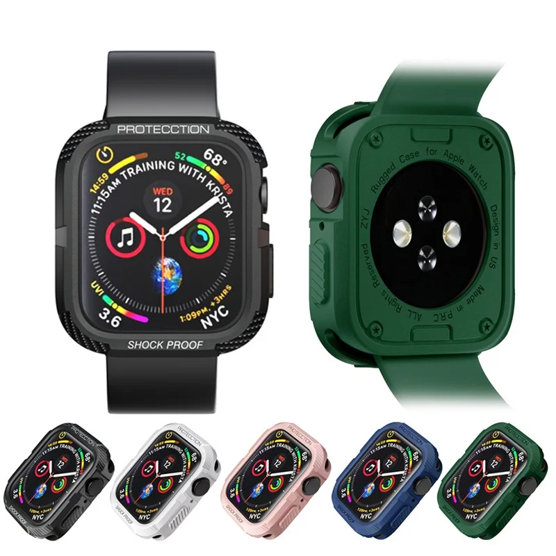 

Shockproof Anti-drop Rugged Case Soft TPU Watch Cover Case for Apple Watch Series 7 SE 6 5 4