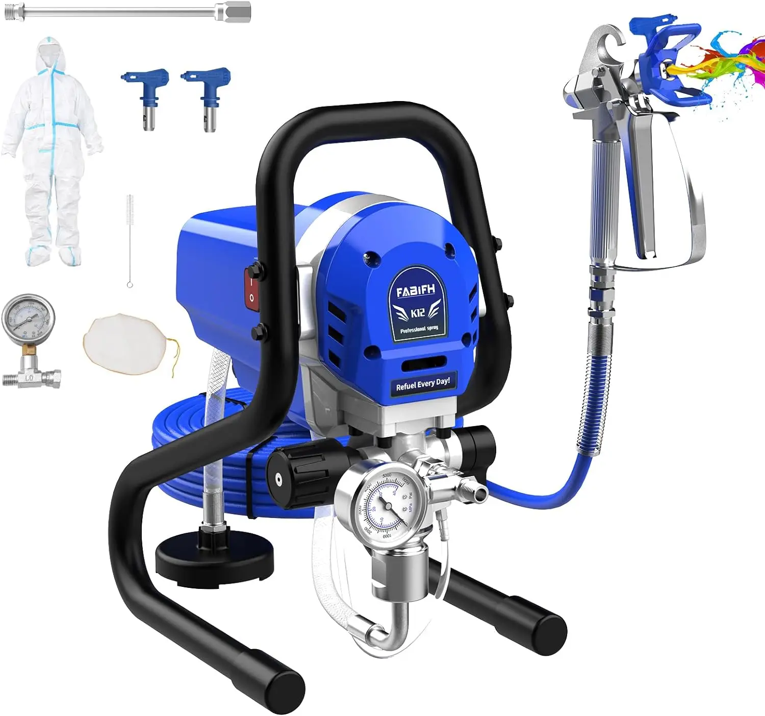 

Безвоздушный распылитель краски Stand-1HP 3000PSI, высокоэффективный безвоздушный распылитель с низким напылением без филировки | США | Новинка