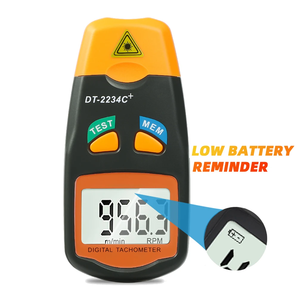 DT2234CDigitalLaserTachometerRPMMeterNonContactUpto99999RPM