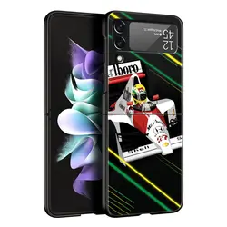 Ayrton Senna F1 Inspired Black Hard Phone Case for Z Flip 3 (A3)