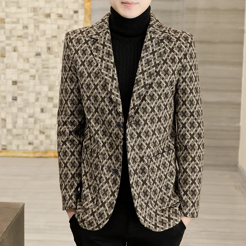 

Boutique Men's High-end Fashion Business Gentleman Slim British Style Casual Trend Elegant Korean Slim Wedding Host Blazer