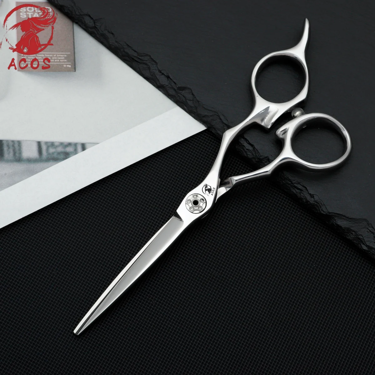 ACOS 5,5 Zoll Professionelle Friseurschere Multifunktionale Effilierschere Japanischer 440C Stahl für Heim- und Salonbedarf – Detail 7