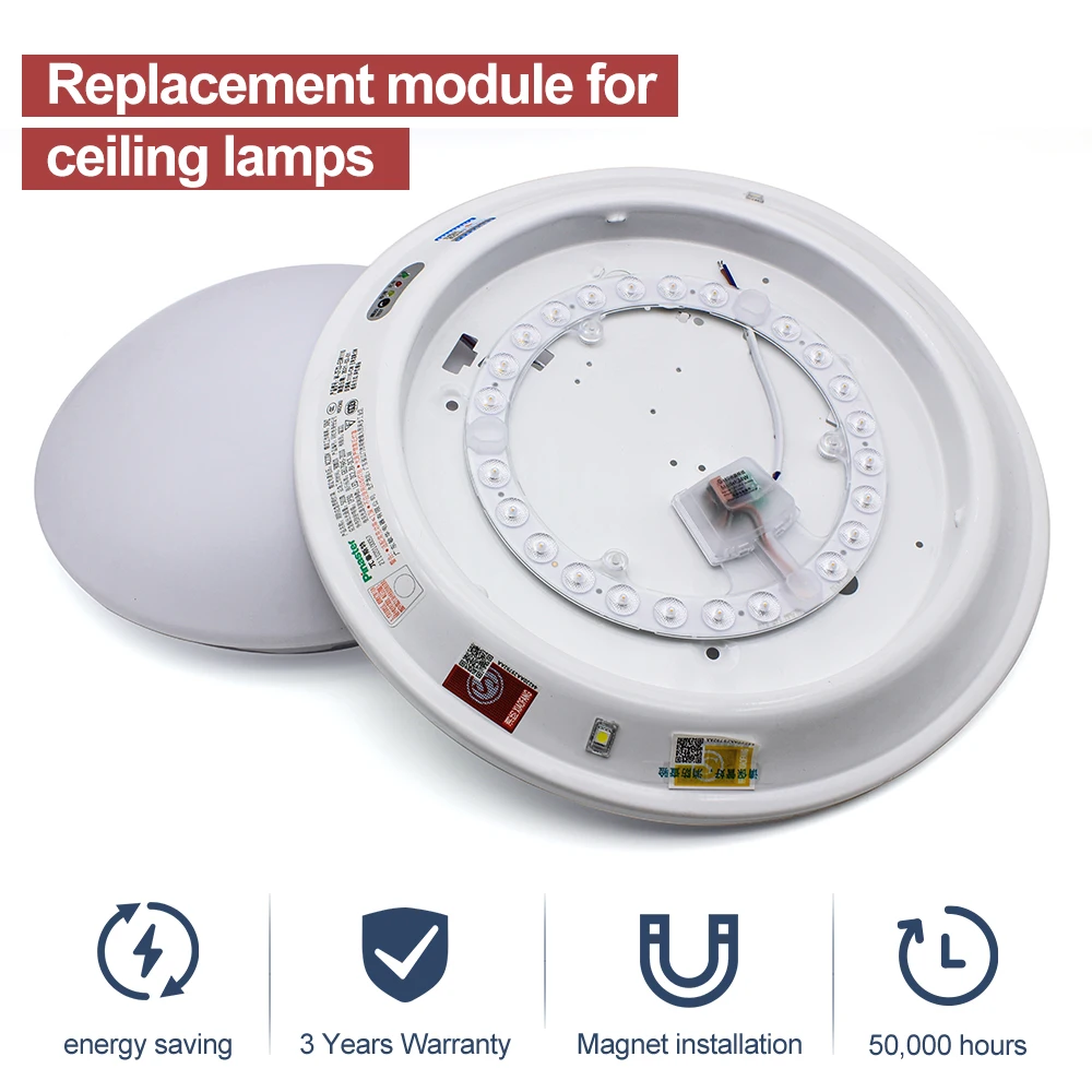 LED Ceiling Light LED Light LED Panel Ceiling Light Module LED Panel 220V Ceiling Light Replacement LED Module 12W 18W 24W 36W Round Retrofit Light Board Kit Ceiling Fan Lights