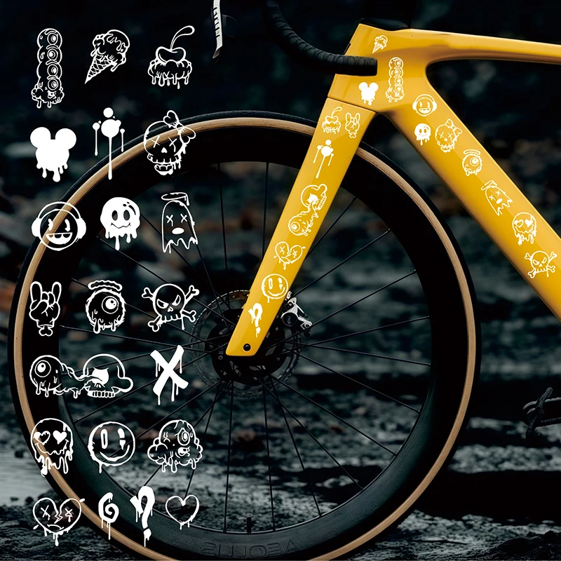 1pc Neue Fahrrad Aufkleber für Fahrrad Rahmen Oberrohr Graffiti DIY Reflektierende Wasserdichte Radfahren Aufkleber Rennräder Rahmen Aufkleber – Detail 4