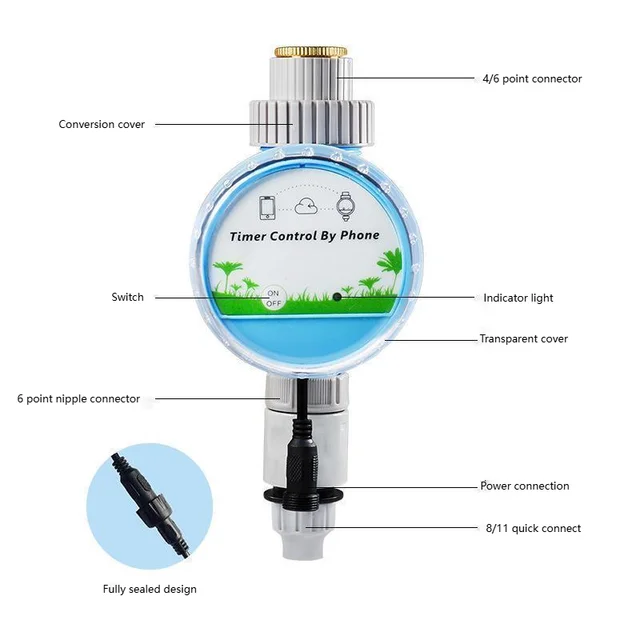 Plant Watering And Flower Irrigation Timing Controller Intelligent Remote Control Automatic Drip Irrigation System Sprinkler 6