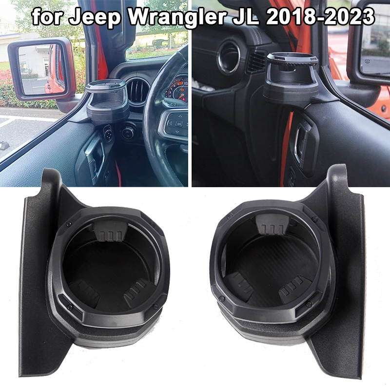 

Car Window Side ABS Cup Bottle Drinks Holder Bracket for Jeep Wrangler JL 2018-2023