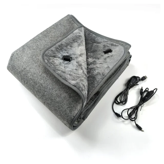 USB Electric Heating Blanket Overheat Protection Plush Winter Warm-up Adjustable Temperature Timing Five-speed Heating Pad 6