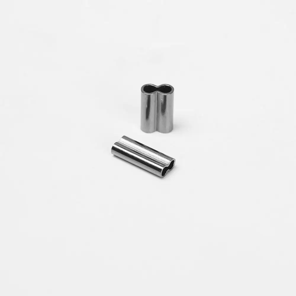100 stücke Hohe Qualität Edelstahl Angeln Draht Rohr Tragbare Ovale Linie Crimpen Ärmeln Tragbare 8/10mm Doppel kupfer Rohr – Detail 6