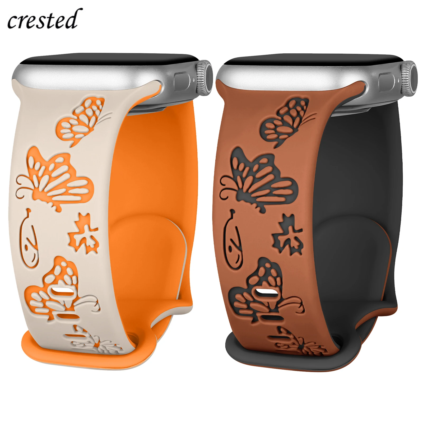 Engraved Silicone Strap For Apple Watch Band 45mm 44mm 49mm 40mm 41mm 38mm 42MM Correa Bracelet Series 9 8 7 6 5 4 3