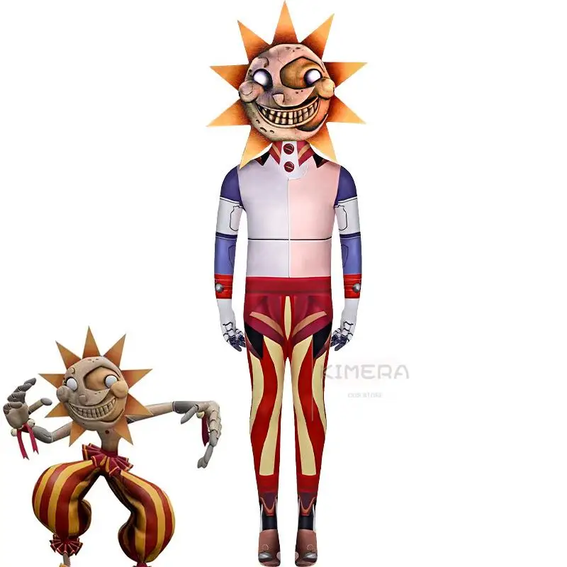 Bambini Divertente Horror Halloween Costume Cosplay Sundrop Moondrop Fnaf Tuta Maschera Gioco Cosplay Costume Natale Regalo Di Compleanno