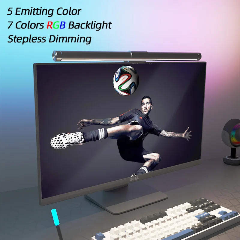 RGB Lampara Monitor PC Control Táctil Usb Lampara Escritorio Led para  Ordenador Pantalla Lampara Luz de Lectura Estudio Temperatura de 5 Colores  Brillo Ajustable - AliExpress