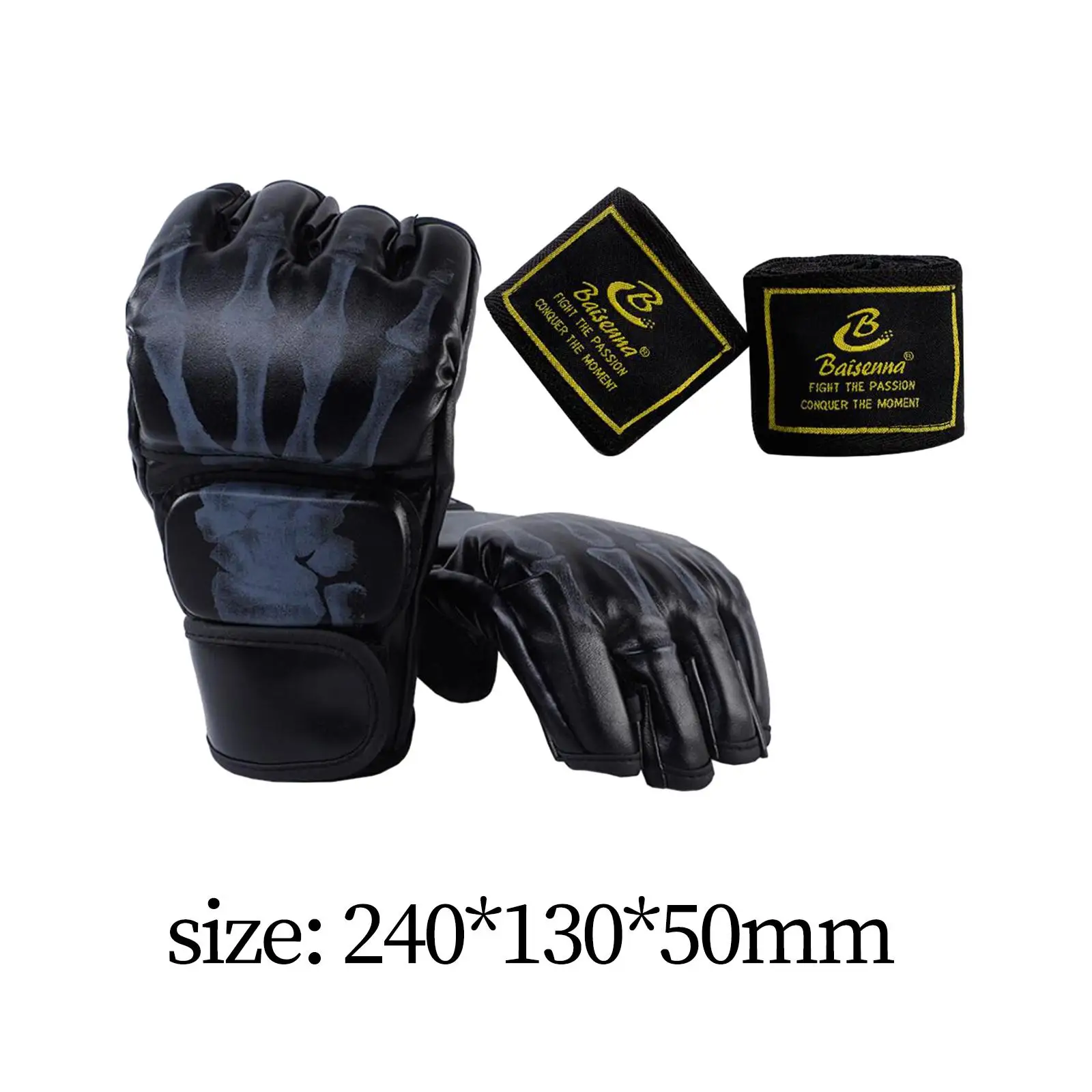 Half Finger Boxing Gloves for Men Women Sport Mittens Hand Wrap MMA Gloves