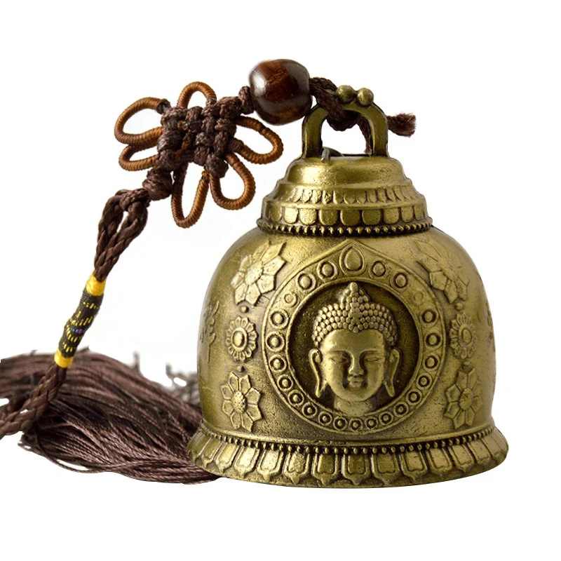 Feng shui buddismo campana di rame campana del vento religioso carillon Buddha decorazione da appendere per la casa benedizione per la fortuna Dragon Decor Crafts