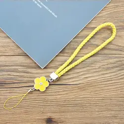 Multicolor Phone Charm Strap with Anti - Loss Lanyard and Keychain Attachment (Yellow)