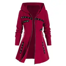 

5XL Plus Size Thin Coat Women Clothes Belted Pocket Jacket Trench Coat Hooded Outwear Zipper Manteau Femme Vintage Long Coats